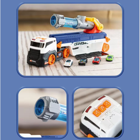 Camion de Jucarie pentru Copii, 10 Masinute Metalice, 6 Bile Moi, Tun de Propulsare, Joynix [2]