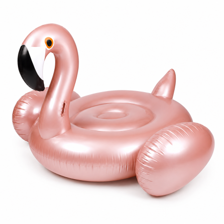 Colac Gonflabil Flamingo XXL, 150 x 120 x 100 cm, Manere pentru Stabilitate, pentru Piscina si Plaja, PVC Rezistent, Roz [5]
