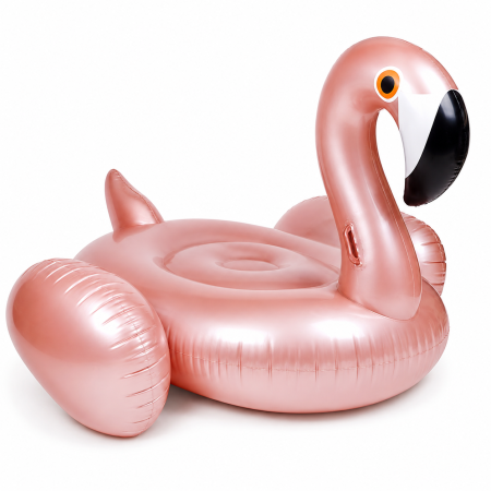Colac Gonflabil Flamingo XXL, 150 x 120 x 100 cm, Manere pentru Stabilitate, pentru Piscina si Plaja, PVC Rezistent, Roz [7]