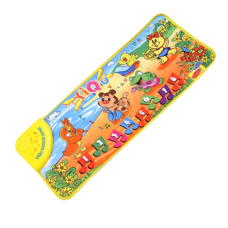 Articole și Jucării pentru Bebeluși - Covoras muzical, interactiv si educativ, 13 sunete de animale pasari si pian, Dimensiune 72 x 28 cm, Joynix