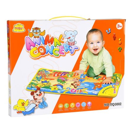 Covoras muzical, interactiv si educativ, 13 sunete de animale pasari si pian, Dimensiune 72 x 28 cm, Joynix [1]