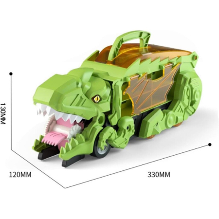 DinoMax Transporter – Camionul care Inghite Masini, 8 Masinute Metalice, Pista de Lansare, Depozitare Inteligenta [5]