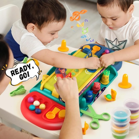 Duelul Cavalerilor din Plastilina – Set Interactiv cu Banda Transportoare, Catapulta, Accesorii pentru a aranja Parul Cavalerilor [1]