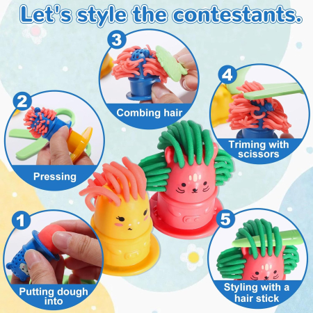 Duelul Cavalerilor din Plastilina – Set Interactiv cu Banda Transportoare, Catapulta, Accesorii pentru a aranja Parul Cavalerilor [3]