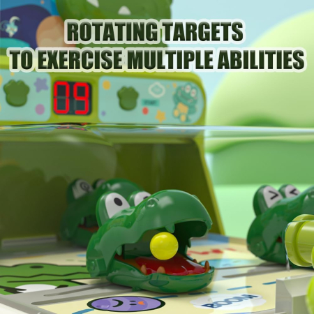 Joc Interactiv de Pinball Crocodil, 40 de Bile pentru Tintire si Distractie Nelimitata, Tabela de Scor, Verde [4]