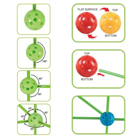 Kit de constructie Fort pentru copii, 174 piese, Jucarie educationala pentru interior si aer liber, DYI, Joynix [4]