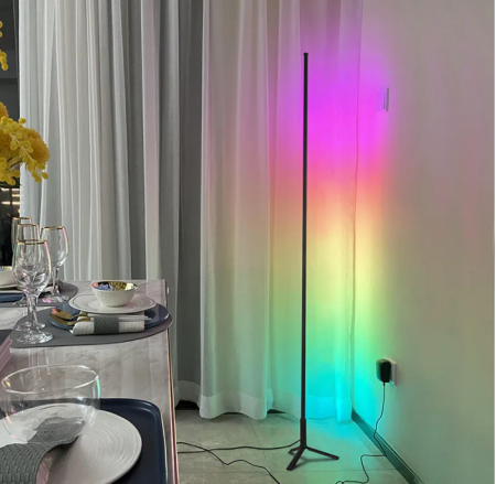 Lampa de colt LED Smart, RGB, telecomanda, joc de lumini, sincronizare pe muzica, 120cm [3]