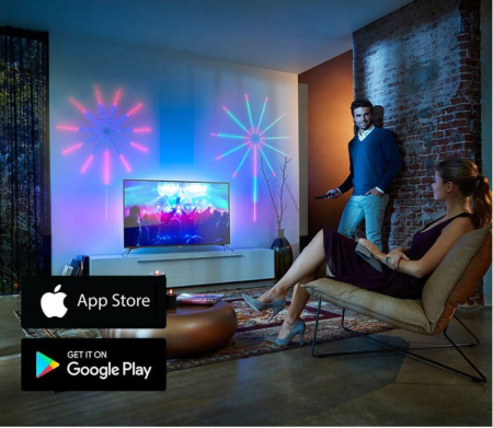 Lampa LED in forma de Stea, RGB, Control prin Aplicatie sau Telecomanda, 1.5m, Montaj pe Perete [5]