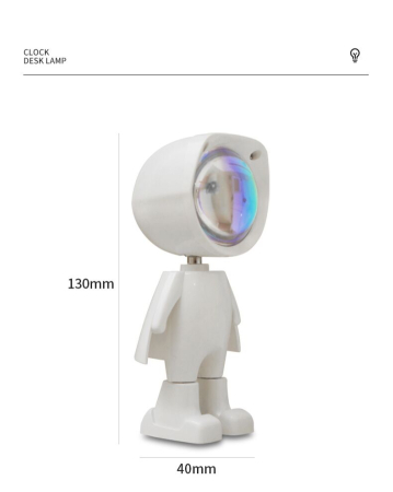 Lampa pentru Noptiera, Astronaut, Alba, conectare USB [6]