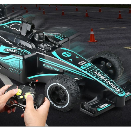 Masina de curse cu telecomanda, Efect de Spray, 1:20, Neagra, Joynix [1]