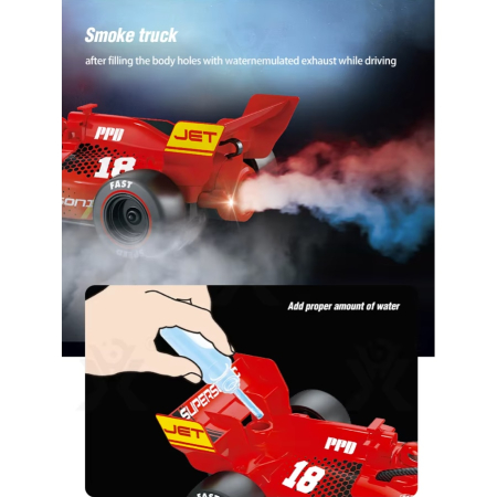 Masina de Curse cu Telecomanda, Efect de Spray, 1:20, Rosie, Joynix [4]