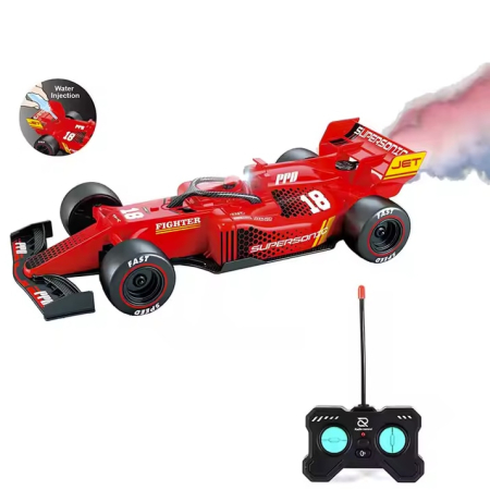 Jucării Interactive - Masina de Curse cu Telecomanda, Efect de Spray, 1:20, Rosie, Joynix