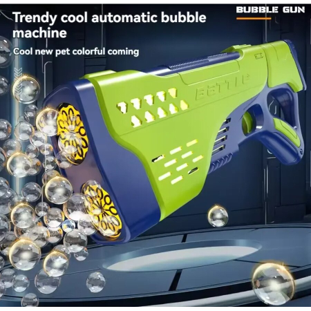 Mega Pistol cu Baloane de Sapun, 20 de Orificii, Rezervor 200ml, Solutie inclusa 2 x 100ml, 40x17.5x6cm [5]