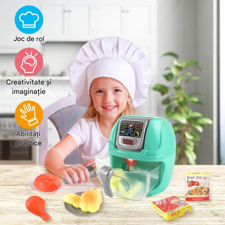 Mini AirFryer, Set Interactiv pentru Micii Bucatari, Alimente si Accesorii Incluse, Joynix [4]