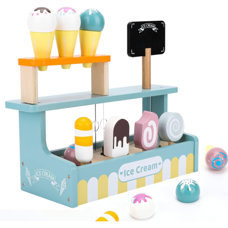 Jocuri Educative și Logice - Mini Gelateria - Atelierul de Inghetata la Cornet si pe Bat, Lemn