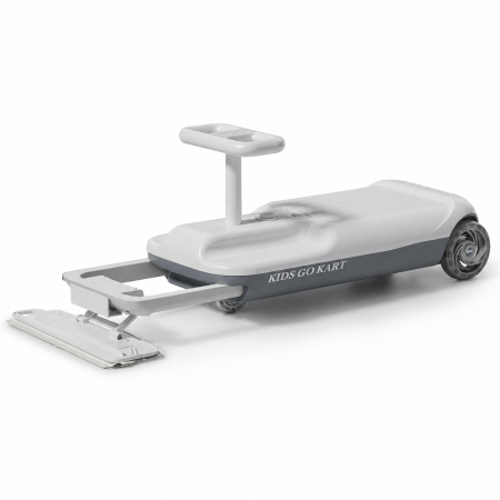 Jucării Interactive - Mini Kart Electric 2 in 1 pentru Copii cu Suport Detasabil pentru Laveta, Viteza Reglabila, Lumini LED, Spatiu de Depozitare, Sarcina Maxima 50 kg Acumulator 12V
