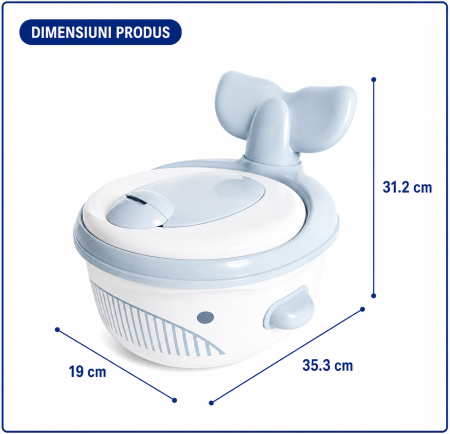 Olita Multifunctionala 4 in 1 pentru Copii, Sezut Moale din Poliuretan, Reductor Toaleta, Scaunel de Sprijin, Model Avion / Marin [7]