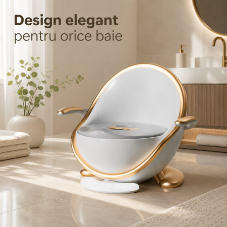 Olita Premium pentru Copii cu Senzor de Prezenta si Lumina LED, Sezut Moale PU, Vas Detasabil, Manere Reglabile, Baza Anti-Alunecare, Joynix [7]