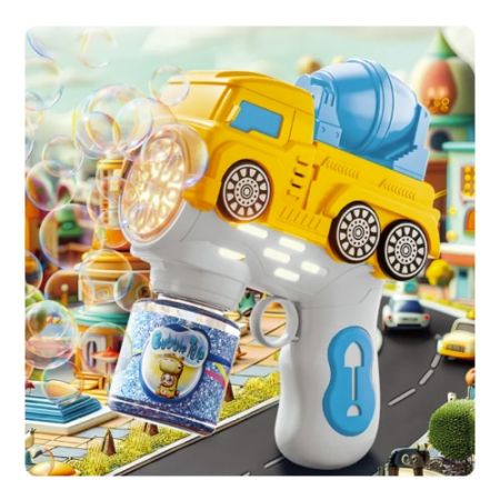 Jucării Interactive - Pistol pentru Baloane de Sapun - BubbeDrive: Betoniera - cu Rezervor pentru Solutie, Explozie de Bule