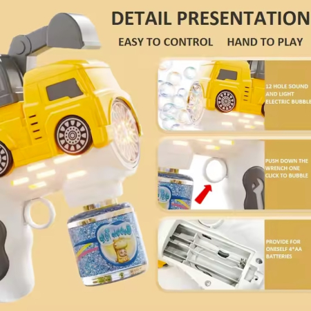 Pistol pentru Baloane de Sapun - BubbeDrive: Excavator - cu Rezervor pentru Solutie, Explozie de Bule [4]