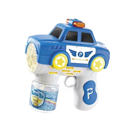 Jucării Interactive - Pistol pentru Baloane de Sapun - BubbeDrive: Masina de Politie - cu Rezervor pentru Solutie, Explozie de Bule