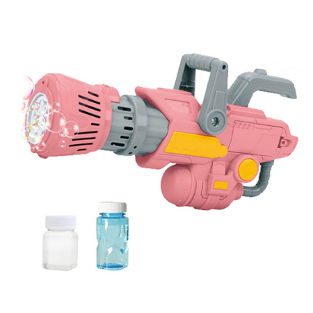 Jucării Interactive - Pistol pentru baloane de sapun cu Rezervor pentru solutie, Milioane de baloane, Roz