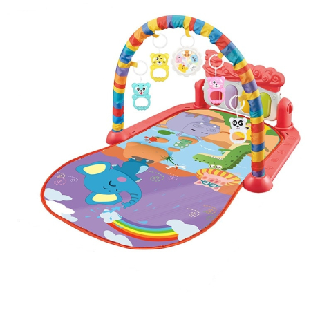 Articole și Jucării pentru Bebeluși - Salteluta cu activitati pentru bebelusi, 5 jucarii interactive, Pian muzical 0 luni +, Rosie, Joynix