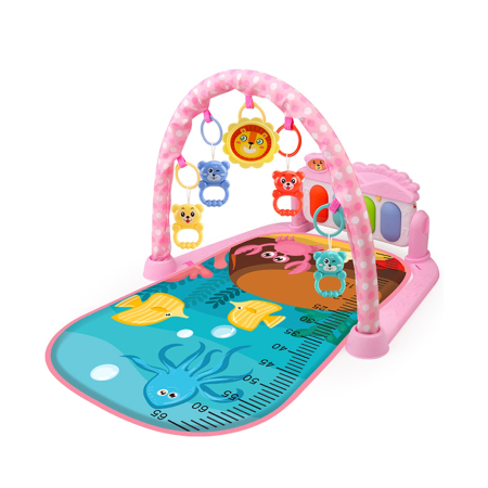 Articole și Jucării pentru Bebeluși - Salteluta cu activitati pentru bebelusi, 5 jucarii interactive, Pian muzical 0 luni +, Roz, Joynix