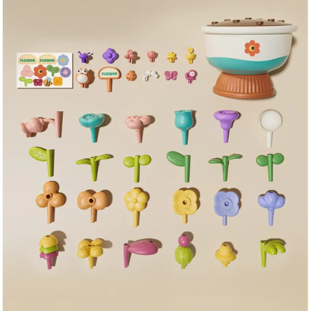 Set Constructie Aranjament Floral, 2 Ghivece, 41 Piese, Multicolor [5]