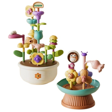 Set Constructie Aranjament Floral, 2 Ghivece, 41 Piese, Multicolor [2]