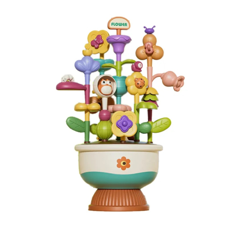 Jocuri Educative și Logice - Set Constructie Aranjament Floral, 2 Ghivece, 41 Piese, Multicolor