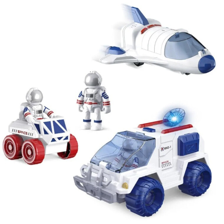 Set Cosmic de Explorare 5 in 1 cu Efecte Luminoase si Sonore, Racheta, Rover si Naveta Spatiala, 3 Astronauti [7]