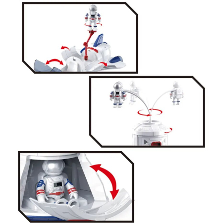 Set Cosmic de Explorare 6 in 1 cu Efecte Luminoase si Sonore, Capsula si Statie Spatiala, Nava si Scuter, 3 Astronauti [3]