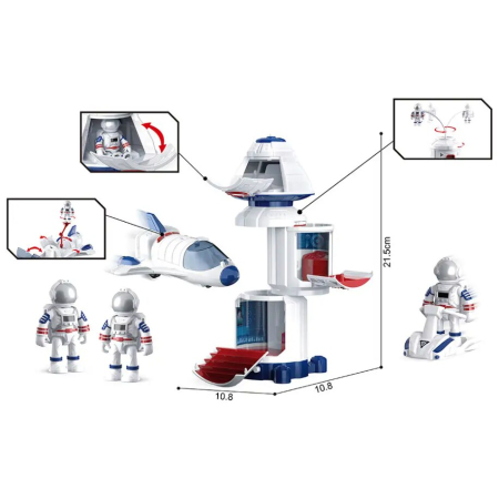 Set Cosmic de Explorare 6 in 1 cu Efecte Luminoase si Sonore, Capsula si Statie Spatiala, Nava si Scuter, 3 Astronauti [2]