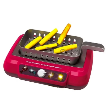 Set de bucatarie cu friteuza electrica, Alimentele isi schimba culoarea in urma gatirii, Accesorii multiple, Rosu, Joynix [1]