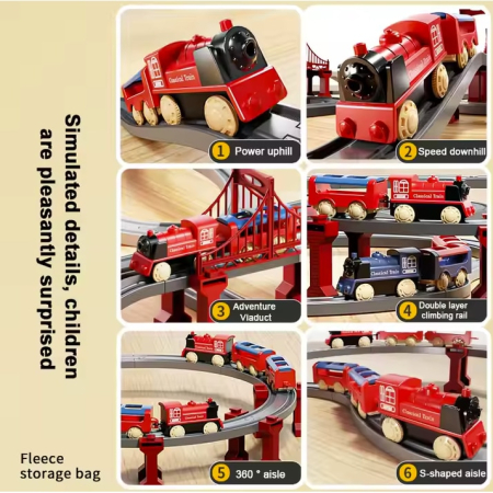 Set Trenulet Electric de Aventura Joynix - Deluxe: 287 Piese, Traseu Interactiv, Poduri, Accesorii - Expresul Copilariei [4]