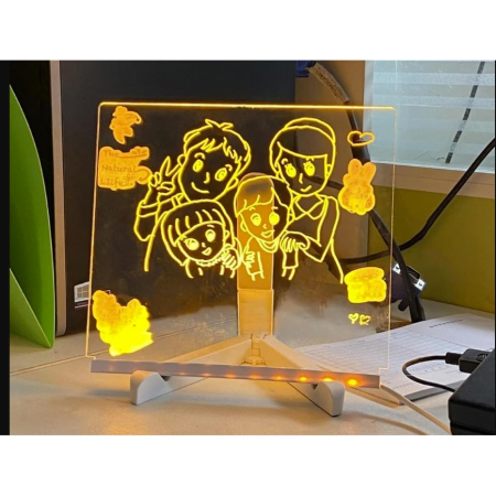 Tabla Interactiva cu Iluminare LED, 30x20cm, cu Suport, Acrilica si Reutilizabila, Markere Colorate – Pentru Mesaje, Desene si Decoratiuni, Joynix [2]