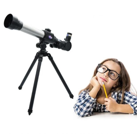 Telescop cu trepied pentru copii, 20x 30x 40x, Gri/Negru, Joynix [4]
