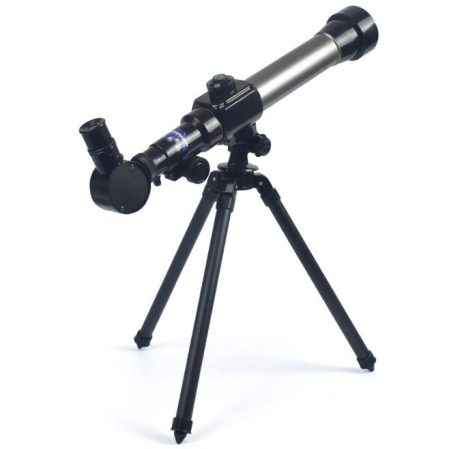 Jocuri Educative și Logice - Telescop cu trepied pentru copii, 20x 30x 40x, Gri/Negru, Joynix