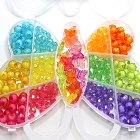 DpCraft - Kit de mărgele pentru realizarea bijuteriilor "BUTTERFLY”, aproximativ 285 de piese