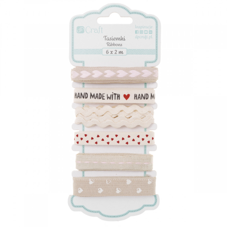 GIFTS FOR 7 & OLDER - Set  Panglici Cotton "Handmade With Love", 6 X 2M