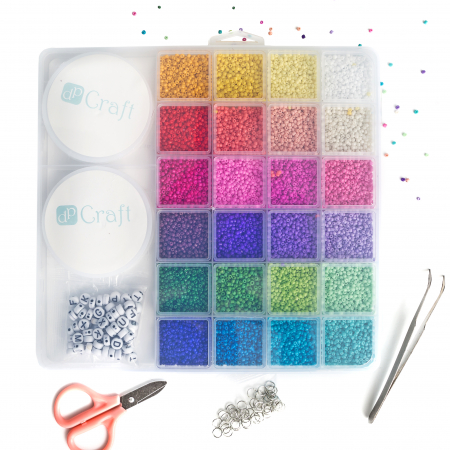 GIFTS FOR 7 & OLDER - Set Creativ cu Mărgele – 24 Culori & Accesorii pentru Bijuterii Handmade