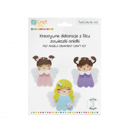 5 YEAR OLDS - Set de confecționat ornamente îngerași din fetru – 3 bucăți