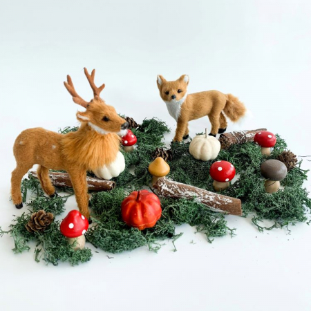 Wooden Deco Mushrooms , 8 PCS, RED, YELLOW, BROWN [1]