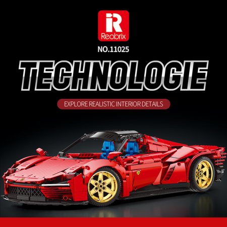 Joc de asamblare din piese interconectabile, masina sport rosie [5]