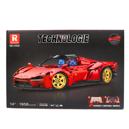 Produse - Joc de asamblare din piese interconectabile, masina sport rosie