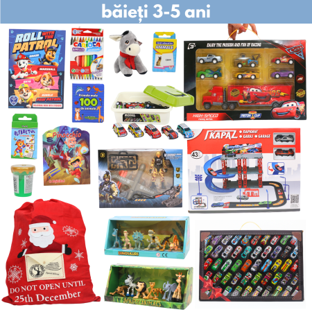 Saci de jucării  băieți - Sac de jucării 3 băieți 3-5 ani