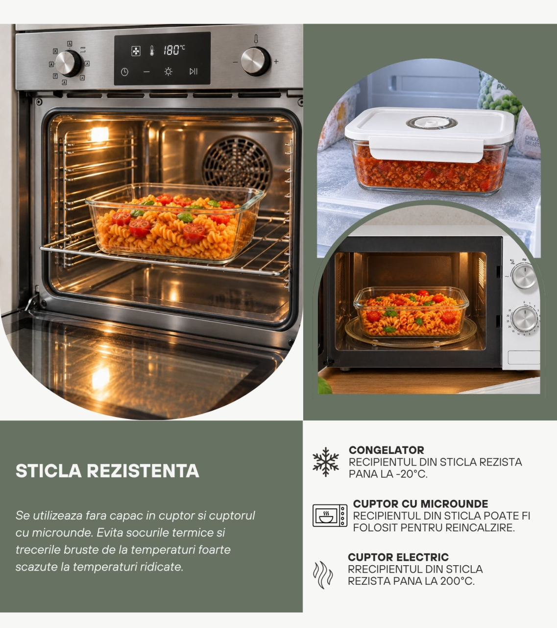 Caserola de vidare 1040 ml Kali Home [5]