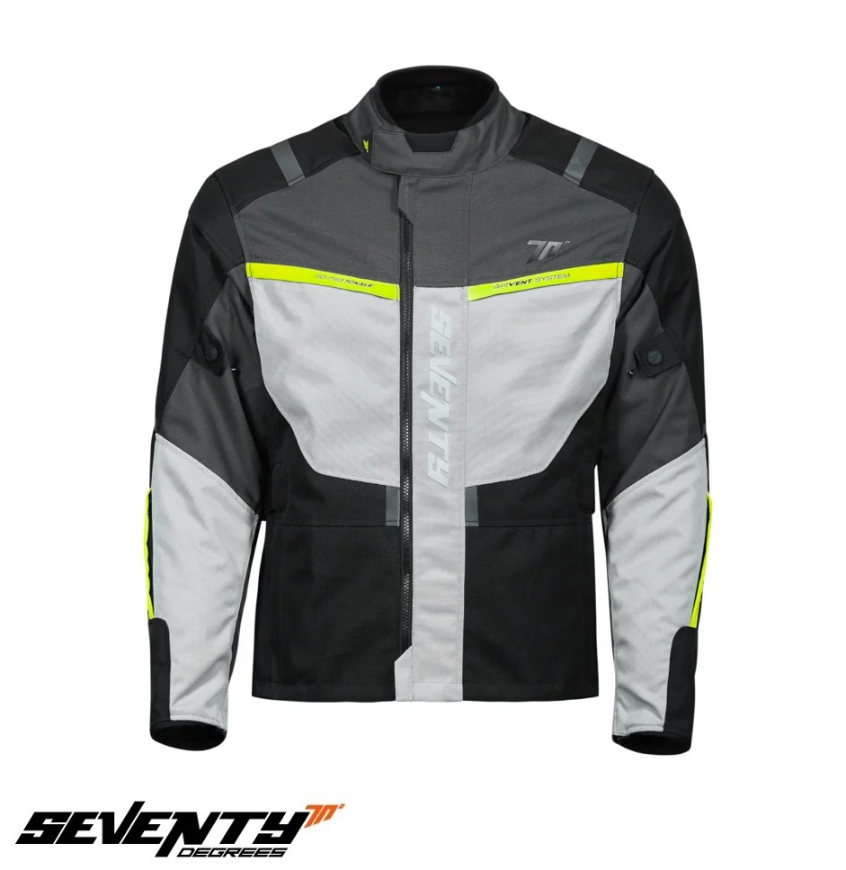 Geacă moto bărbați Touring/Adventure Seventy Degrees iarnă SD-JT83 Negru-Gri-Galben Fluor [2]