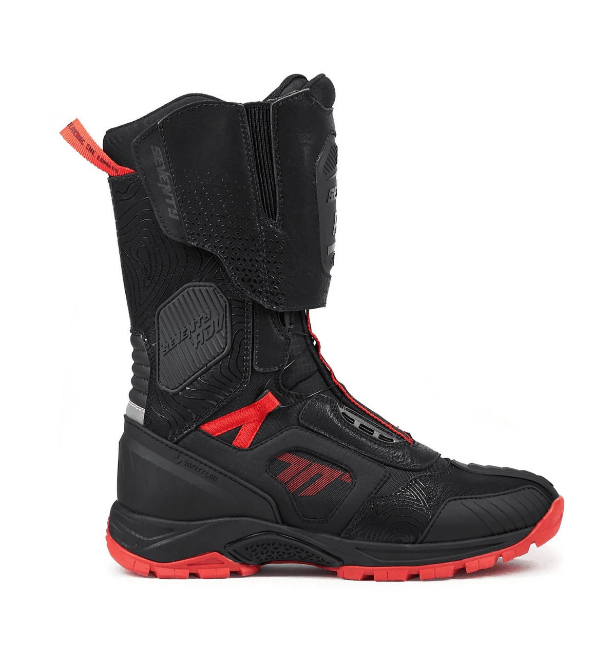 Cizme moto Adventure (Touring) Unisex Seventy Degrees SD-BA6 Stelvio negru/roșu [2]